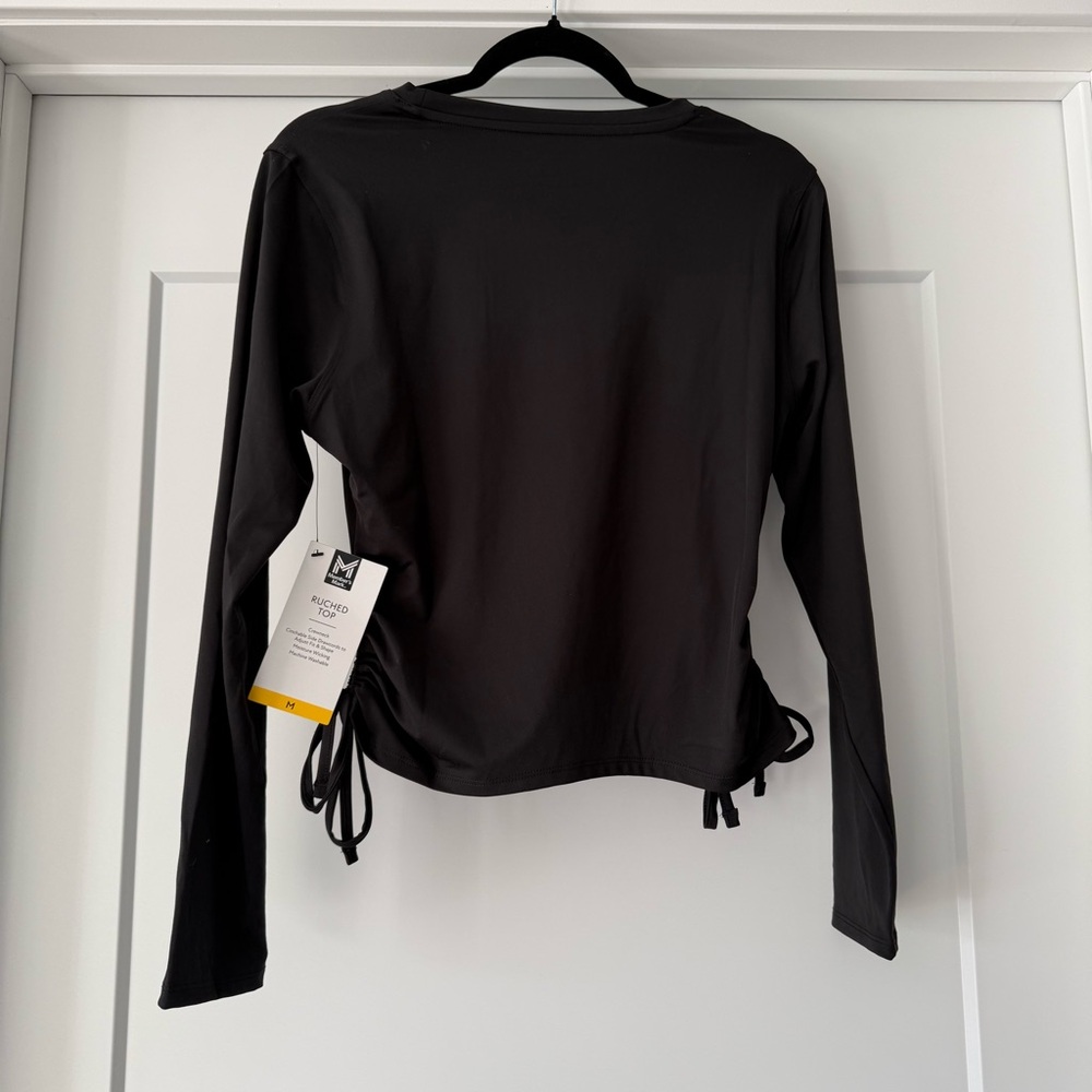 NWT-Member’s Mark Women’s Black Long Sleeve Ruched Women's Top Sz M - Picture 5 of 12